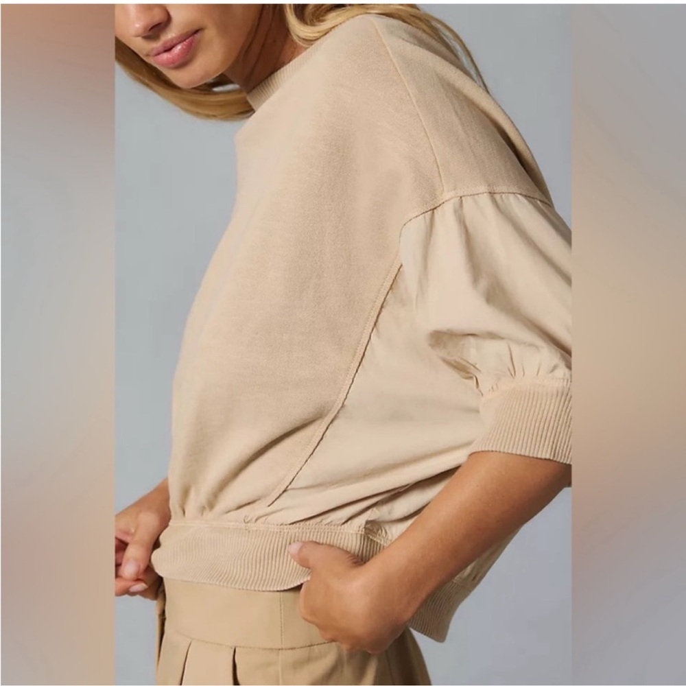 Anthropologie Pilcro Cropped Sweatshirt Top Batwing - Picture 3 of 6